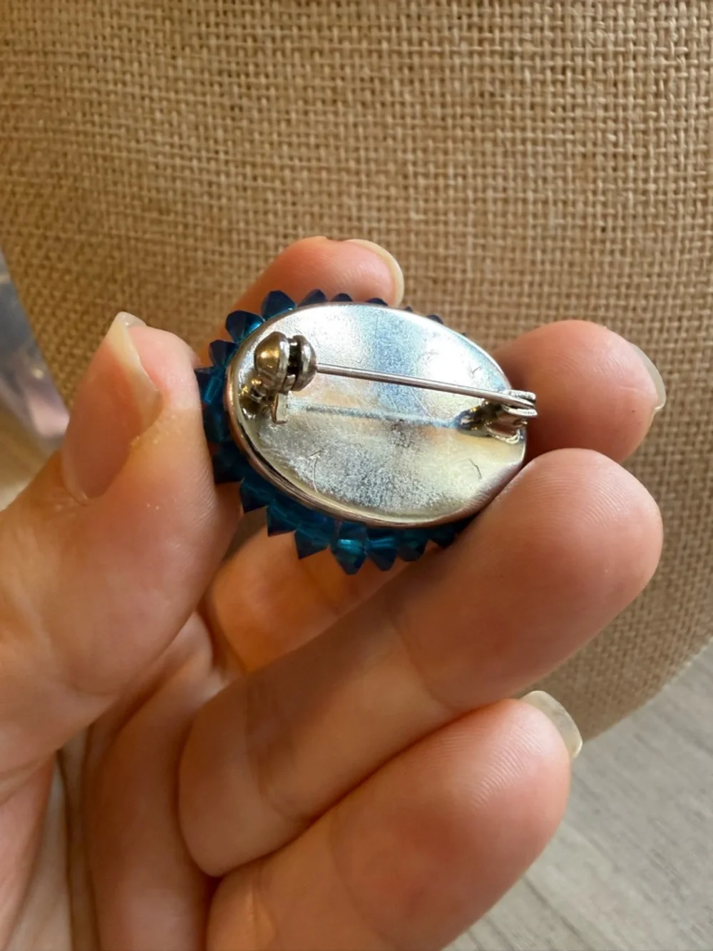 Blue Beaded Oval‎ Embellishment